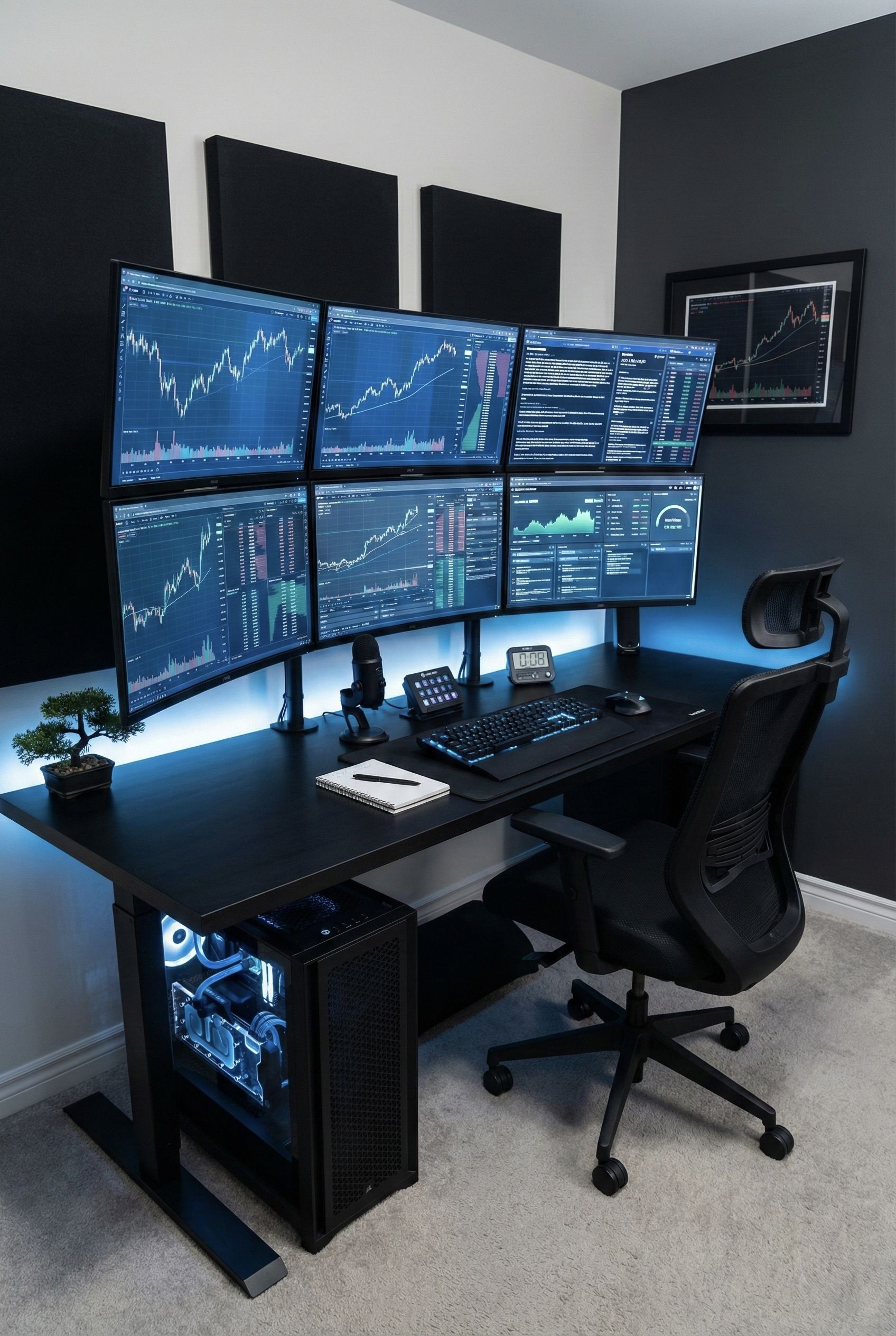Multi monitor workstation desk
